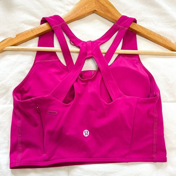 Lululemon Pace Rival Skirt & Stash It Bra Crop Top Pink Set Size 4 Tall - Picture 9 of 10